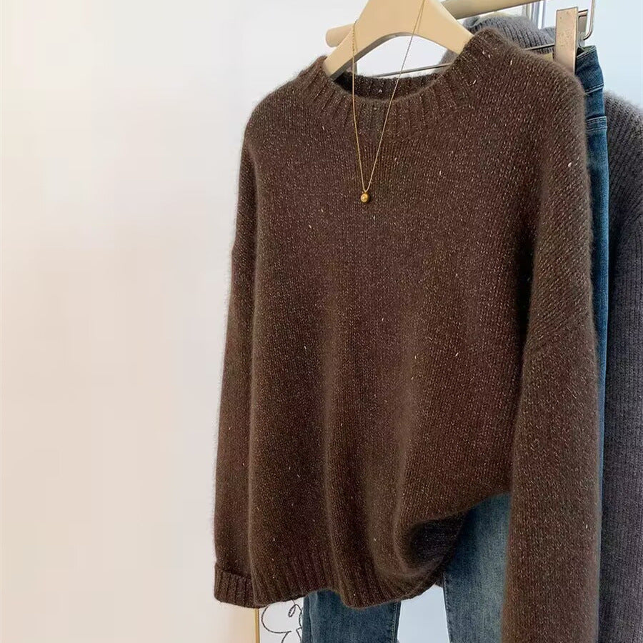 Damen Kuscheliger Oversize‑Pullover im Mohair‑Look mit Rundhalsausschnitt und dezentem Glitzereffekt Echoarchiv