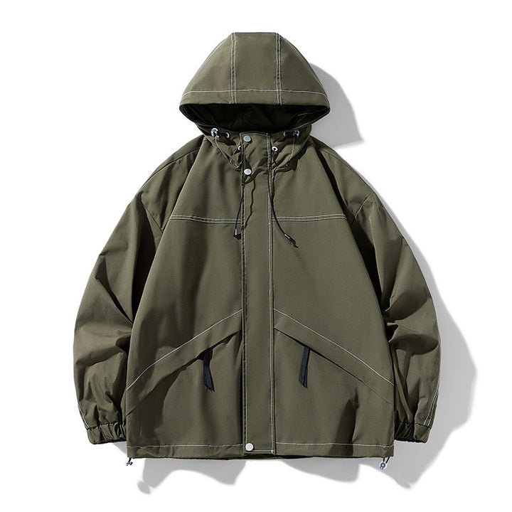 Herren Sportliche Übergangsjacke mit verstellbarem Kapuzenverschluss Echo Archiv