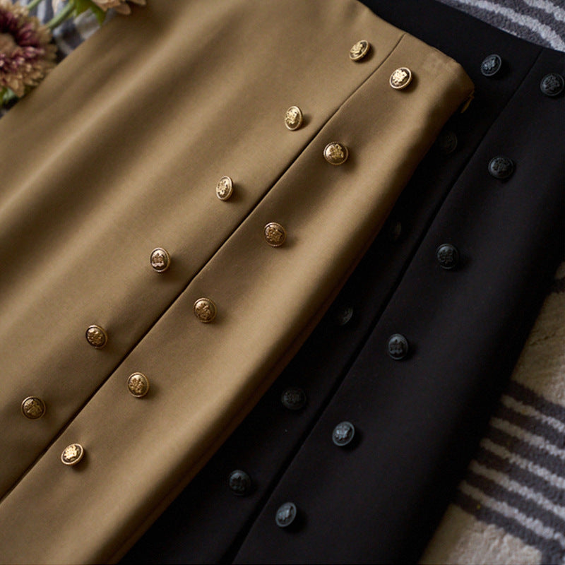 Damen Eleganter Bleistiftrock mit Knopfdetails Echoarchiv 1789268812