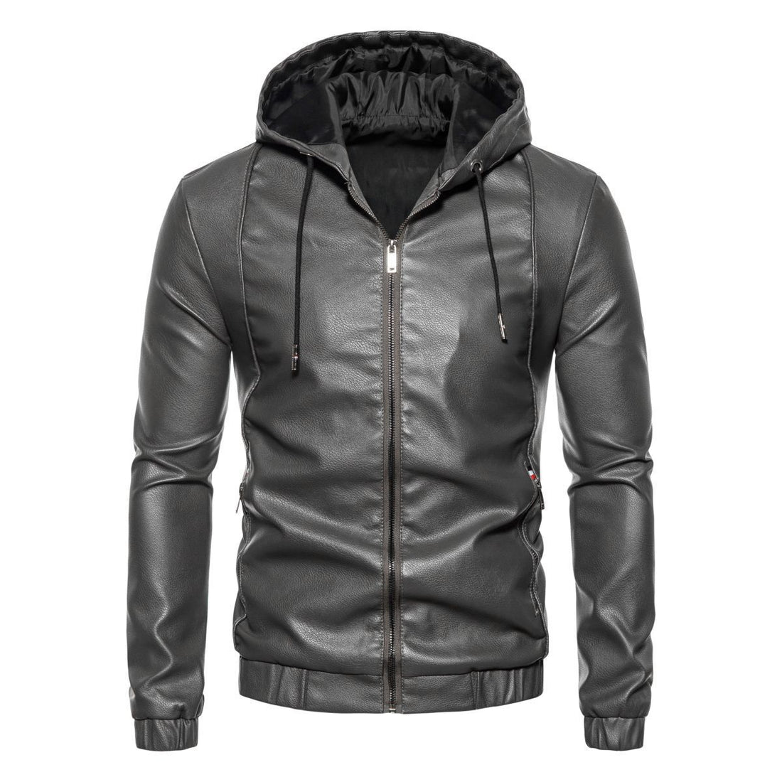 Herren Kunstlederjacke mit praktischem Kapuzen Design und sportiven Details – Valtoré