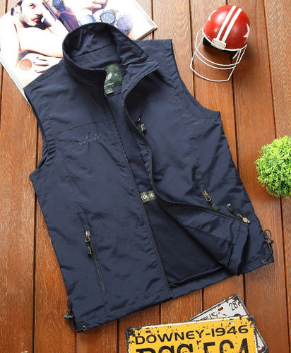 Herren Utility-Outdoorweste mit atmungsaktivem Meshfutter, Reißverschluss‑Taschen und verstellbarem Saum Echoarchiv