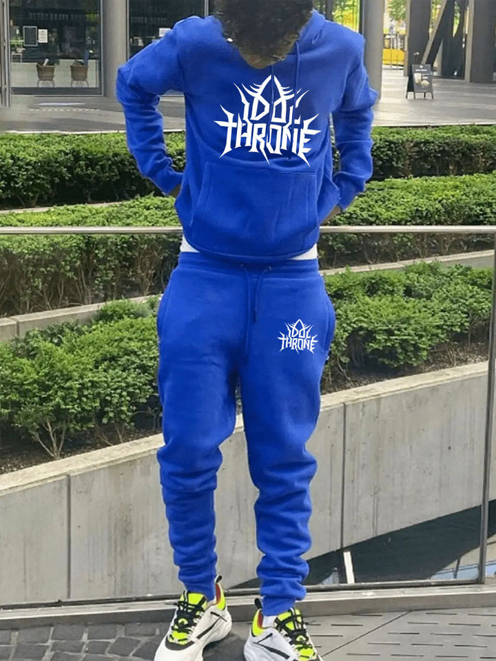 Herren Hoodie und Jogginghose Set mit auffälligem Logo-Design Echoarchiv