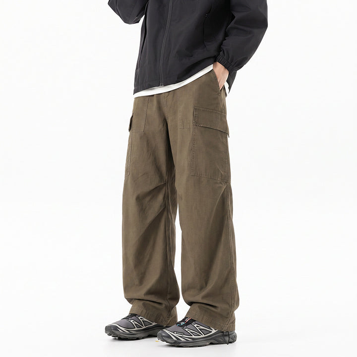 Damen Weite Cropped Cargo‑Hose mit elastischem Bund und aufgesetzten Taschen Echo Archiv