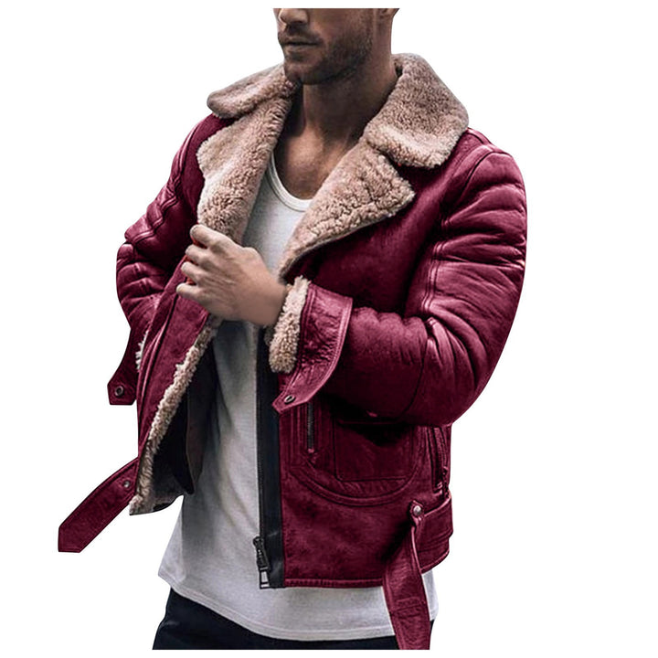 Herren Lederjacke mit schickem Kunstfellkragen Echoarchiv
