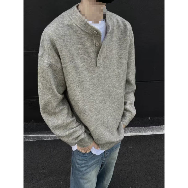 Herren Lässiger Strickpullover mit Knopfleiste Echo Archiv