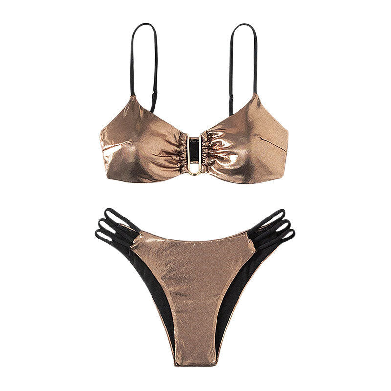 Damen Bikini-Set mit raffinierten Schnürdetails und elegantem Glanz Echo Archiv