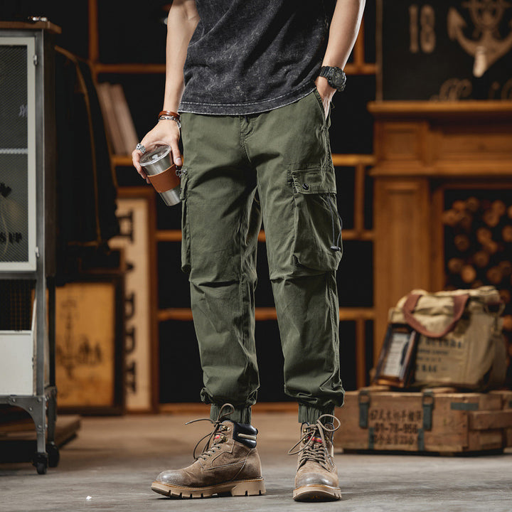 Herren Multifunktionale Canvas-Cargohose im Jogger-Cut mit elastischem Tunnelzugbund und Mehrfachtaschen Echo Archiv