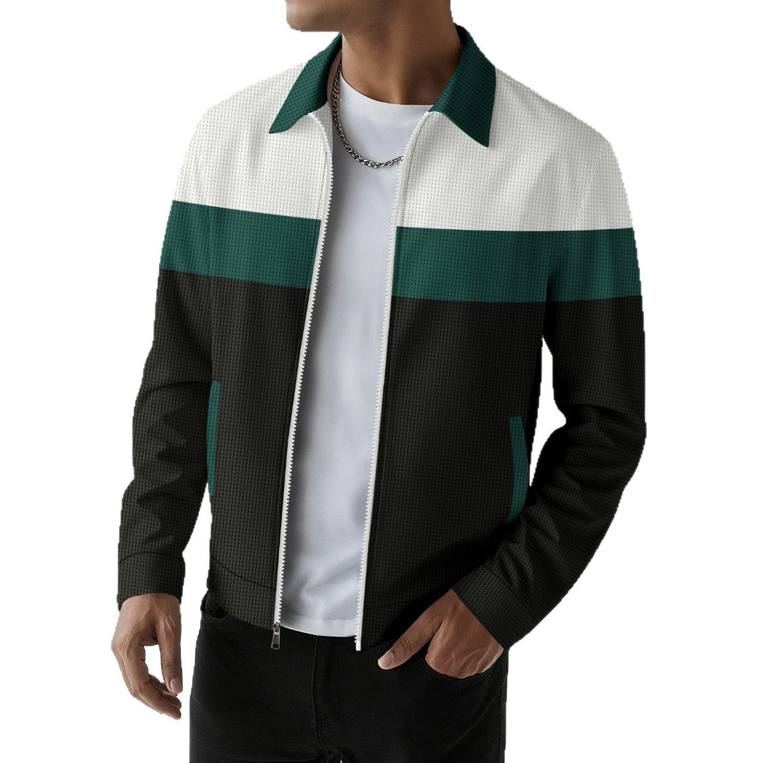 Herren modische Bomberjacke mit strukturiertem Design und Kontraststreifen Echoarchiv