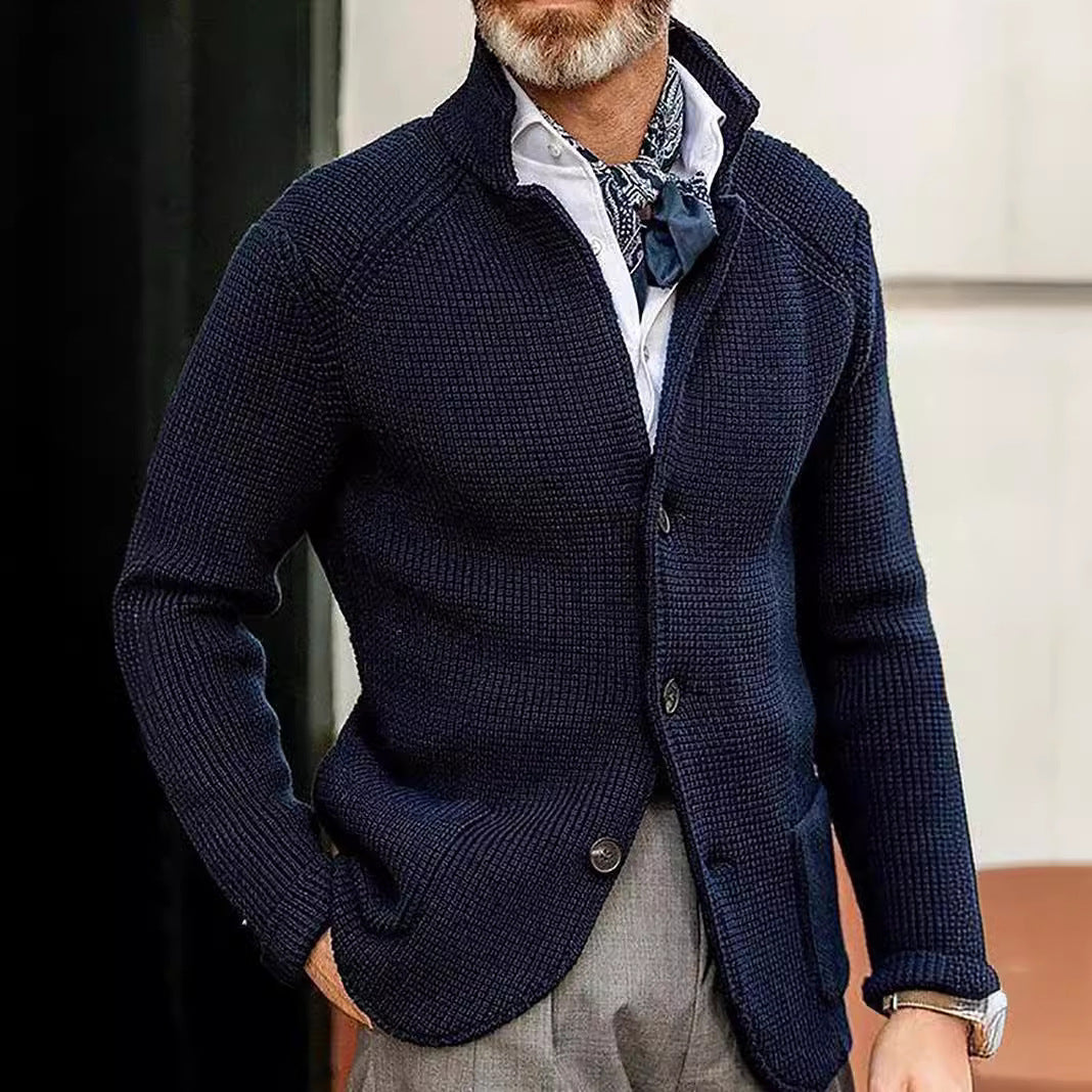 Herren Strickjacke mit Stehkragen und Strukturstrick Echo Archiv