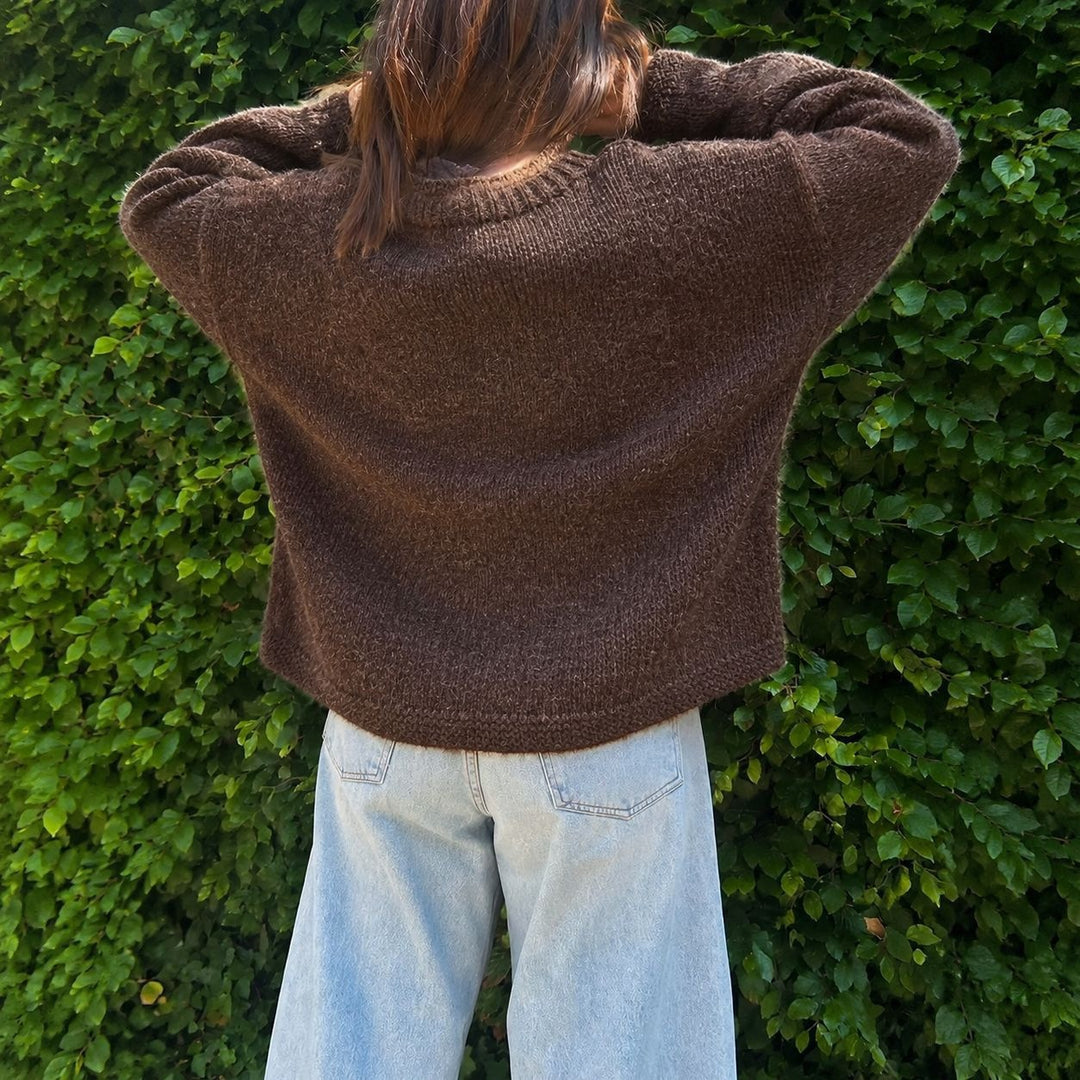 Damen kuscheliger Mohair-Cardigan mit Perlmuttknöpfen und oversized Passform – Veloura