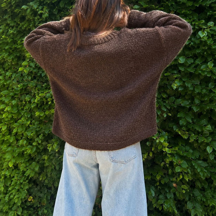 Damen kuscheliger Mohair-Cardigan mit Perlmuttknöpfen und oversized Passform – Veloura
