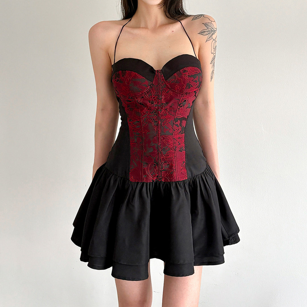 Damen Spitzen-Cocktailkleid mit raffiniertem Bustier-Oberteil und voluminösem Rock Echo Archiv