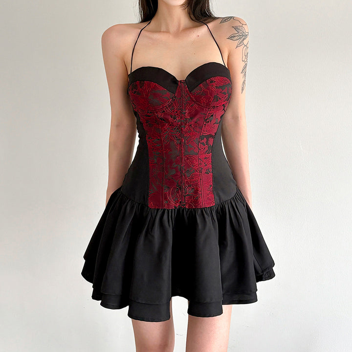Damen Spitzen-Cocktailkleid mit raffiniertem Bustier-Oberteil und voluminösem Rock Echo Archiv