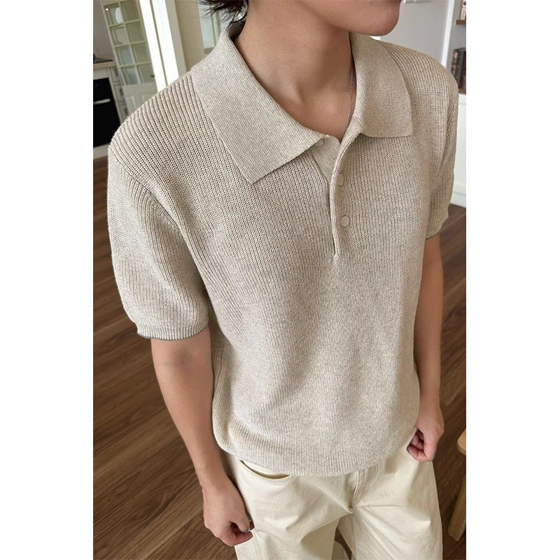 Stylisches Herren Poloshirt mit kurzem Arm und strukturiertem StrickEcho Archiv