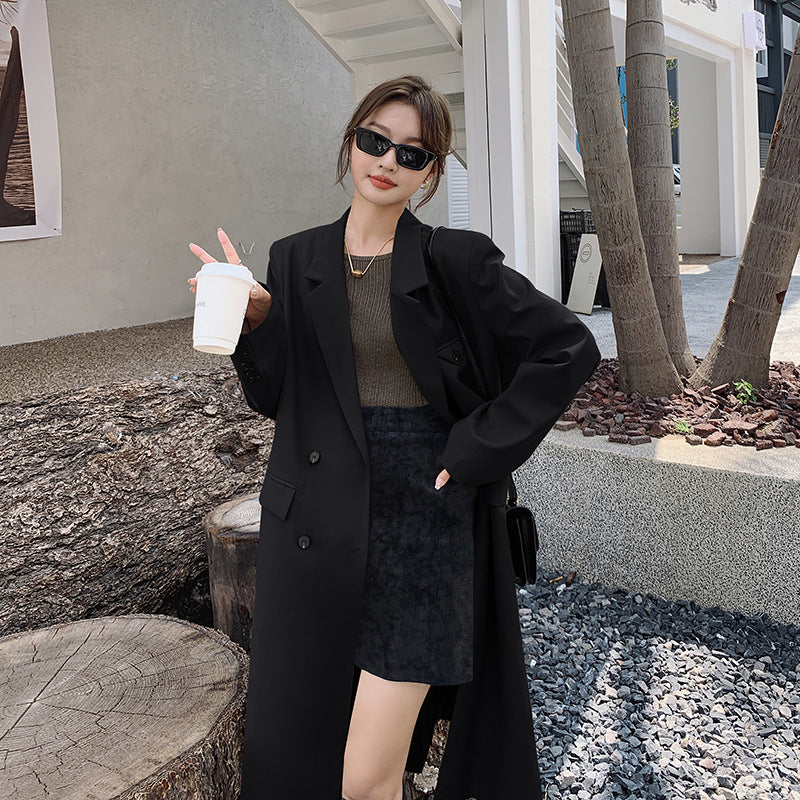 Damen Doppelreihiger Oversize-Trenchcoat mit kastiger Silhouette und verlängertem Schnitt – Montévia