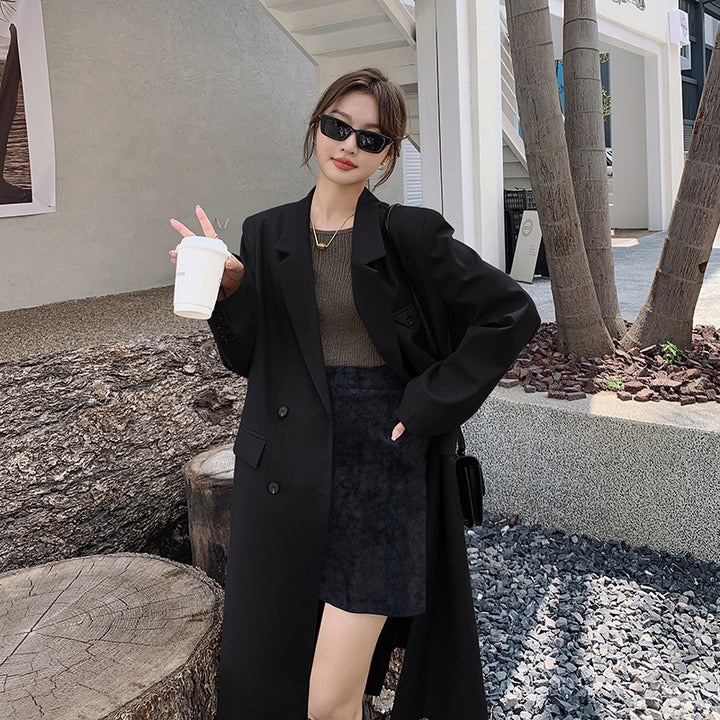 Damen Doppelreihiger Oversize-Trenchcoat mit kastiger Silhouette und verlängertem Schnitt – Montévia