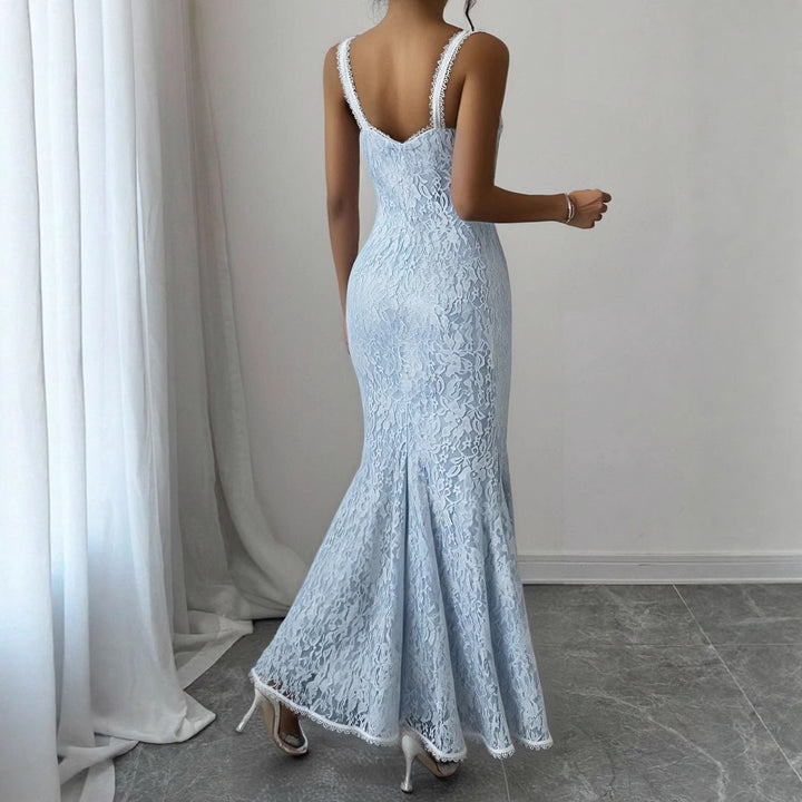 Damen Elegantes Spitzen-Midikleid mit verstellbaren Trägern und Schleifen-Detail Echo Archiv