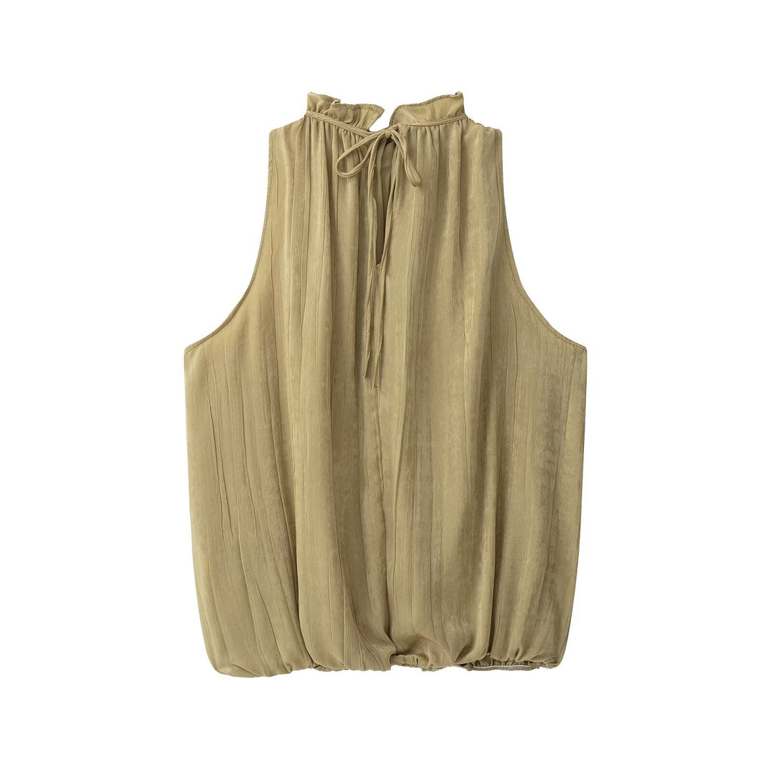 Damen Weite Crinkle-Hose mit Gummibund, Seitentaschen und Bindebündchen Echo Archiv