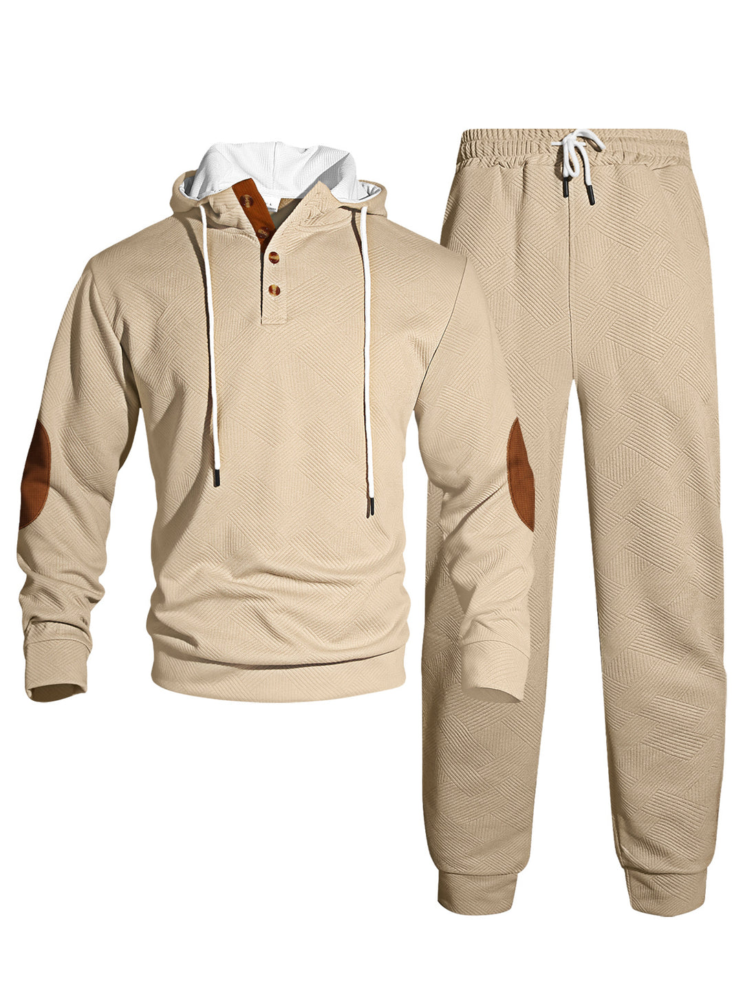 Herren modernes Sweatshirt- und Jogginganzug-Set mit stylischem Knopfverschluss Echoarchiv