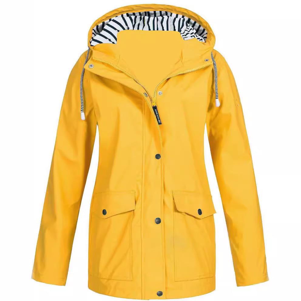 Damen nan wasserdichter Parka mit Kapuze, Kordelzug und aufgesetzten Taschen Echo Archiv