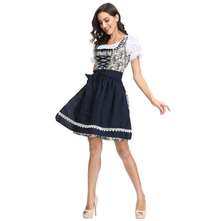 Damen nan traditionelles Dirndlkleid mit geschnürtem Mieder und abnehmbarer Schürze Echo Archiv