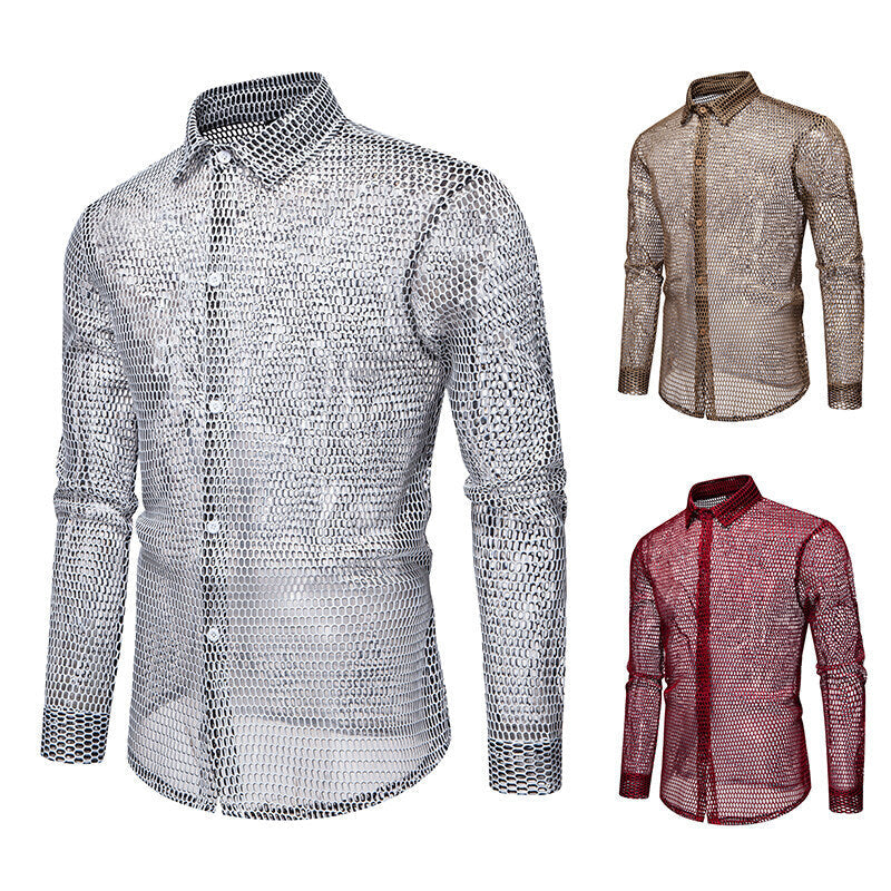 Herren Mesh-Hemd aus hochwertigem Material mit innovativem Design Echoarchiv