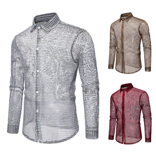 Herren Mesh-Hemd aus hochwertigem Material mit innovativem Design Echoarchiv