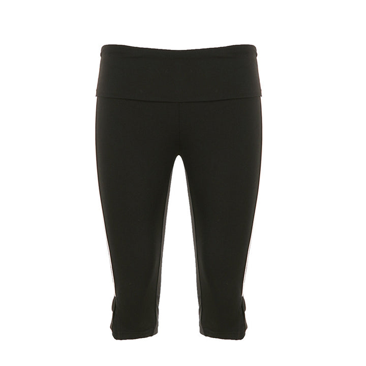 Damen Sportliche Capri-Hosen mit hohem Bund und seitlichem Reißverschluss Echo Archiv