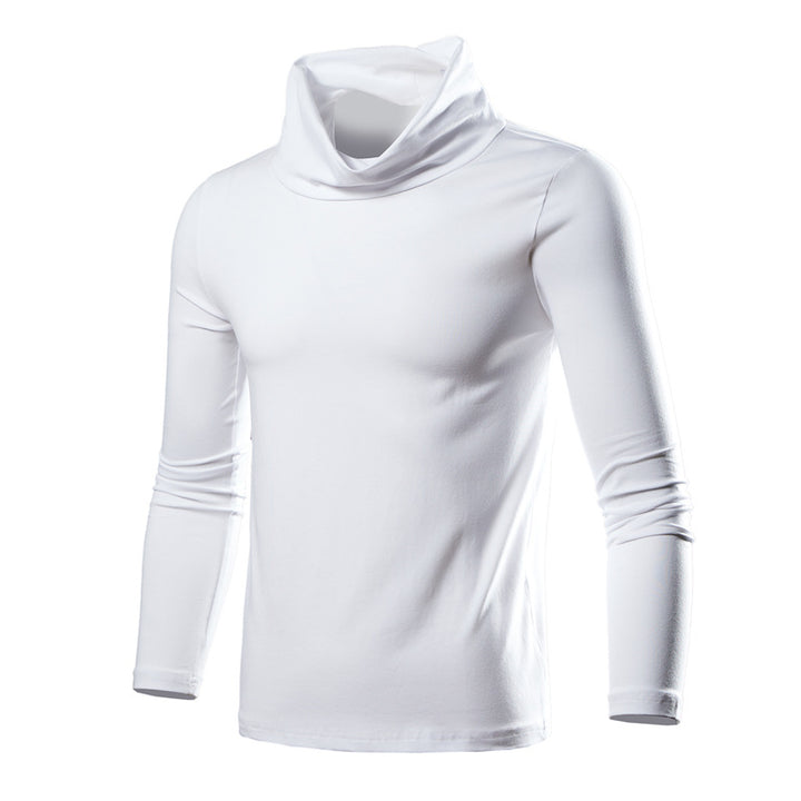 Herren Figurbetontes Longsleeve mit drapiertem Schlauchkragen und elastischem Baumwollmix Echo Archiv