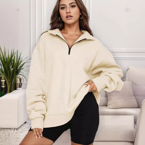 Damen nan übergroßes Sweatshirt mit Halbreißverschluss und Stehkragen Echo Archiv