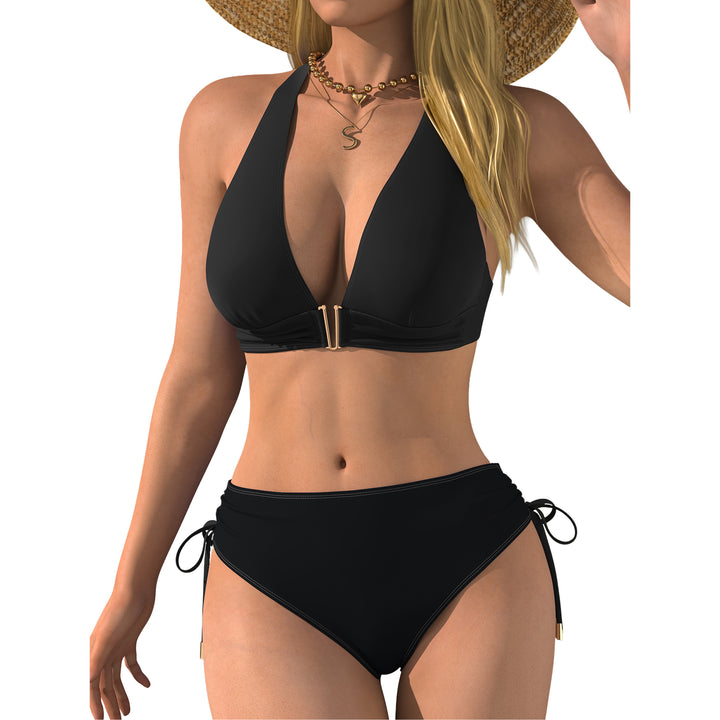 Damen Bikini-Set mit tiefem V-Ausschnitt und regulierbarem Seitenband Echo Archiv