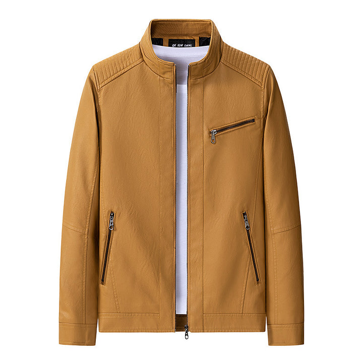 Herren modische Lederjacke mit Steppdetails Echo Archiv