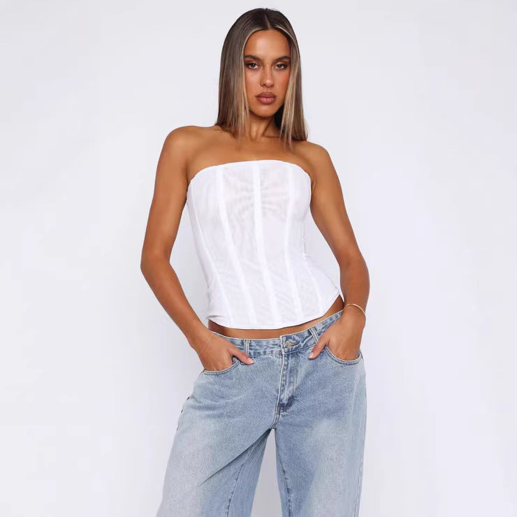 Damen Dessous-Kleid mit eleganten Fransen und transparentem Oberteil Echo Archiv