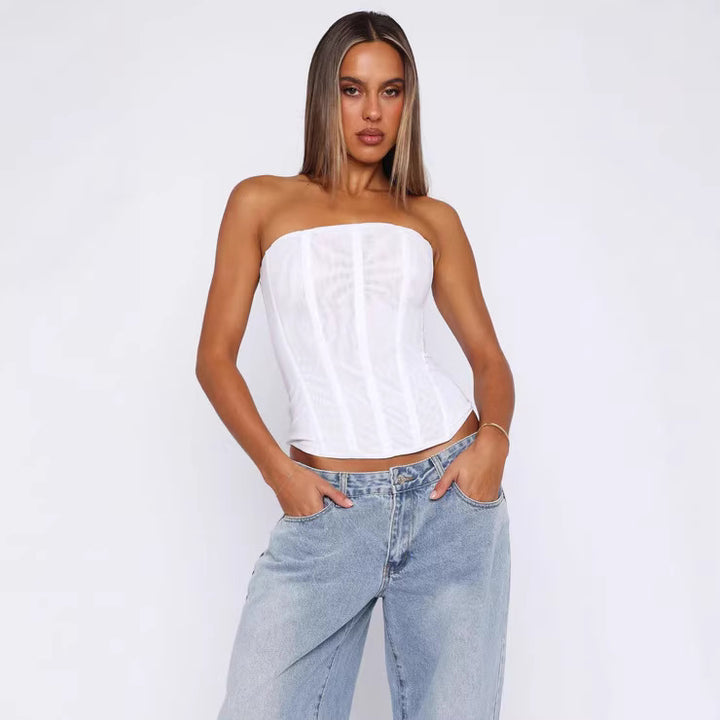 Damen Dessous-Kleid mit eleganten Fransen und transparentem Oberteil Echo Archiv