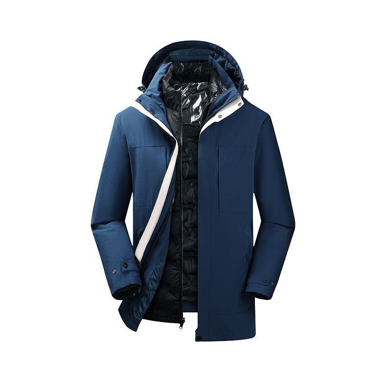 Herren Zweiteiliger Parka mit herausnehmbarer Stepp-Innenjacke und verstellbarer Kapuze Echoarchiv