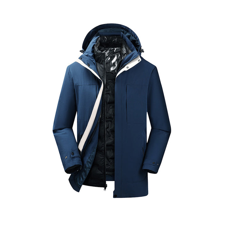 Herren Zweiteiliger Parka mit herausnehmbarer Stepp-Innenjacke und verstellbarer Kapuze Echoarchiv