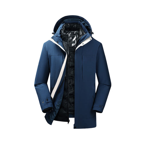 Herren Zweiteiliger Parka mit herausnehmbarer Stepp-Innenjacke und verstellbarer Kapuze Echoarchiv