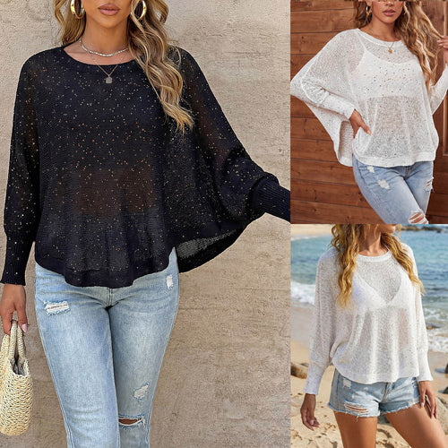 Damen luftiger Strandpullover mit funkelndem Glitzer Echo Archiv