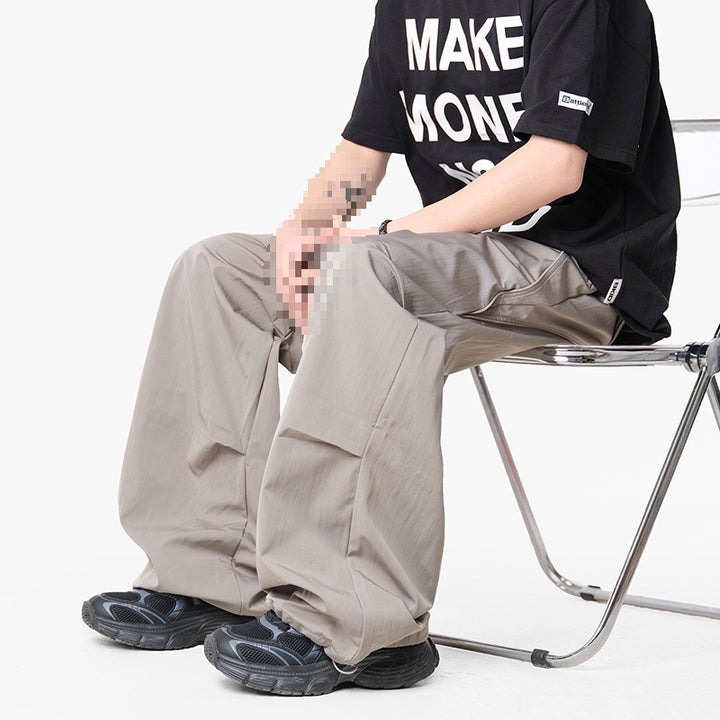 Herren Weite Funktions-Nylonhose mit Tunnelzugbund, Utility-Taschen & Baggy-Silhouette Echoarchiv
