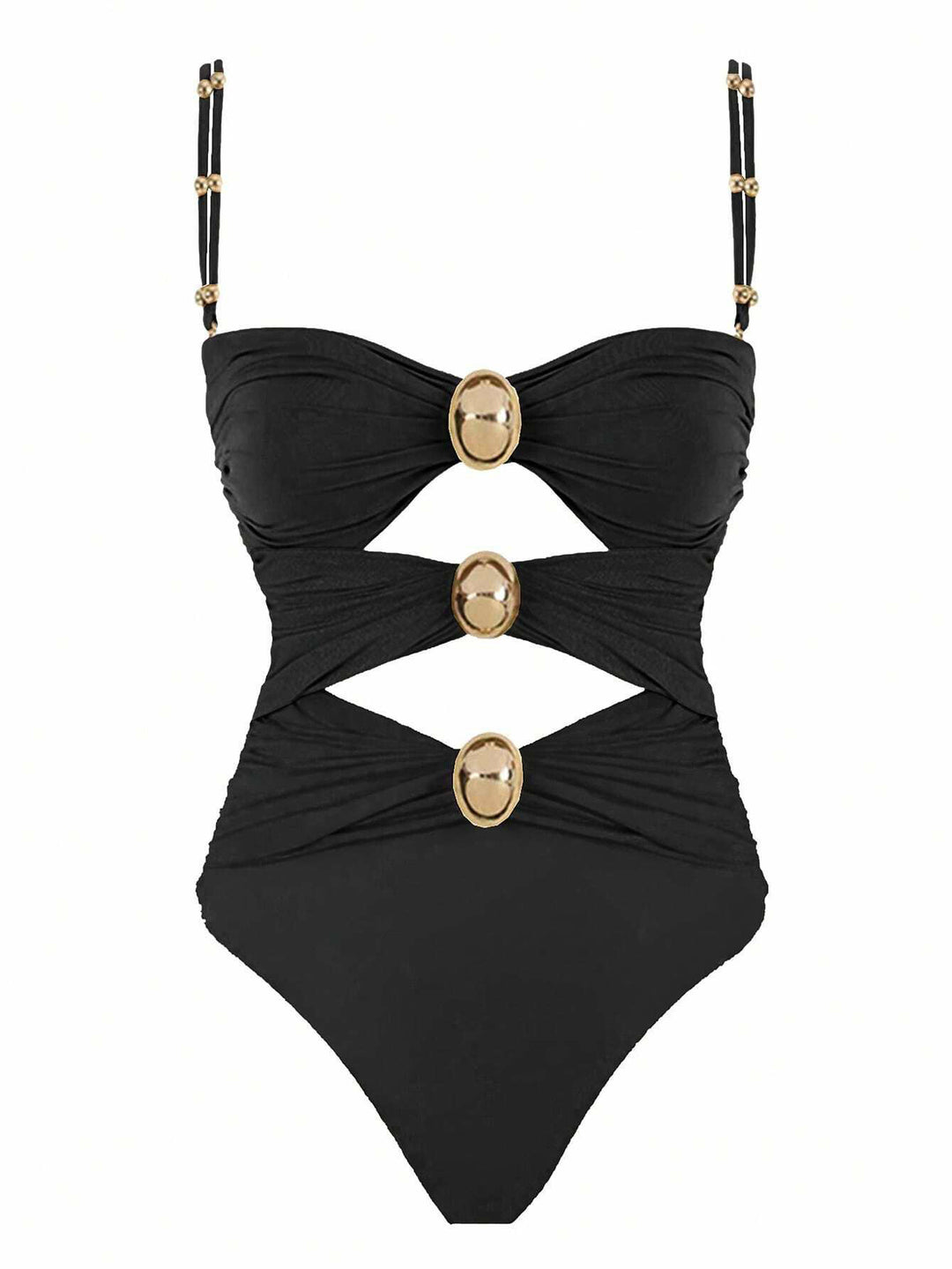 Damen Einteiler-Badeanzug mit raffinierten Cut-Outs und dekorativen Metallakzenten Echo Archiv