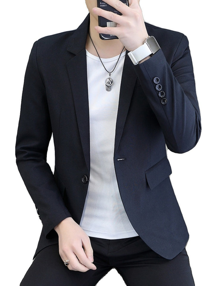 Herren modischer Blazer mit schmalem Schnitt und feinem Material Echoarchiv
