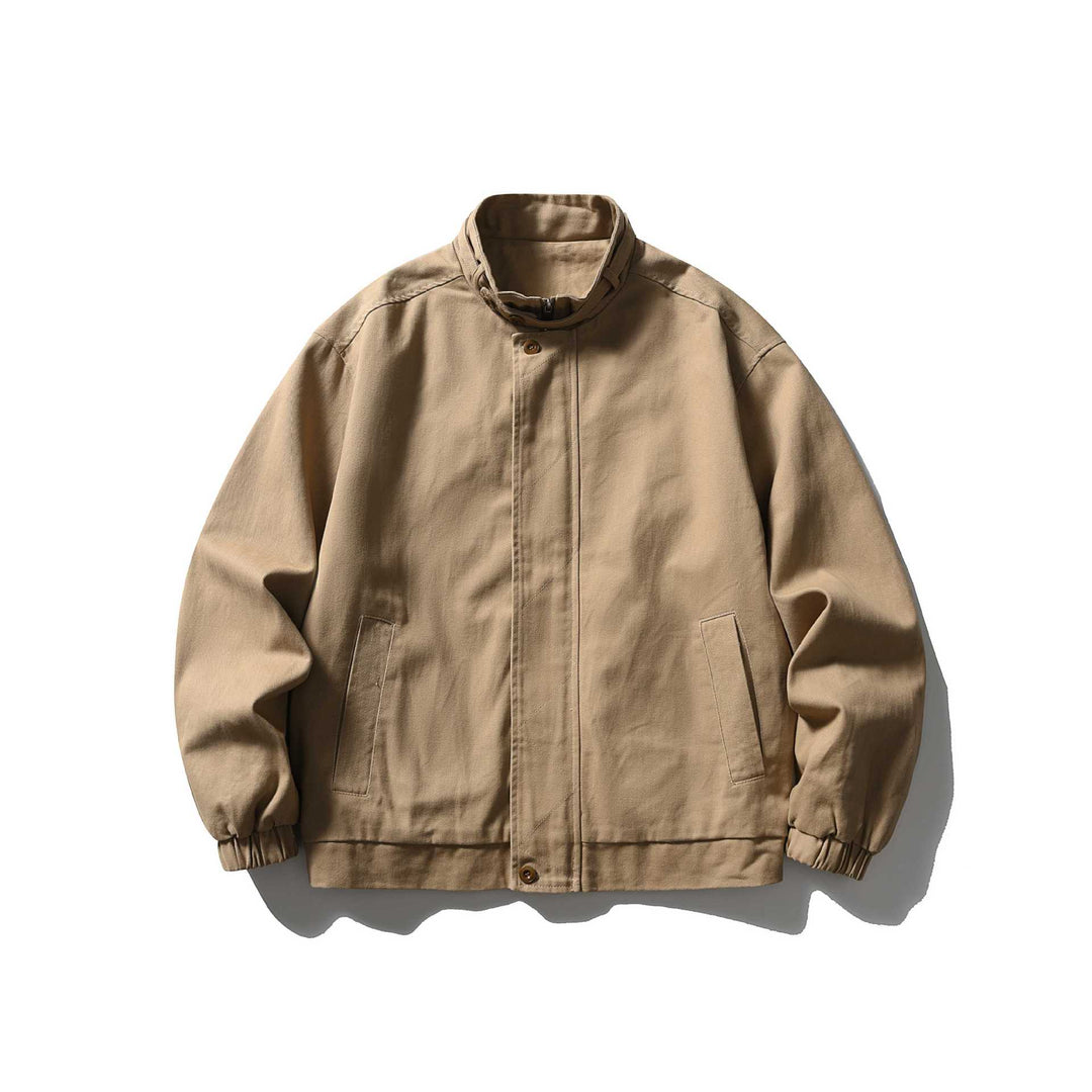 Herren Kurz geschnittene funktionale Canvas-Blousonjacke mit hohem Stehkragen Echoarchiv