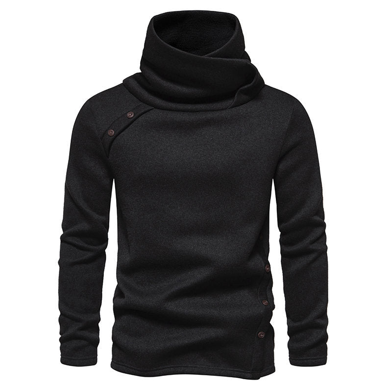Herren modisches Kapuzenpullover mit asymmetrischem Design und Knopfdetails Echoarchiv