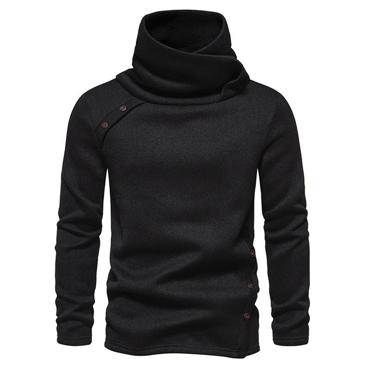 Herren modisches Kapuzenpullover mit asymmetrischem Design und Knopfdetails Echoarchiv