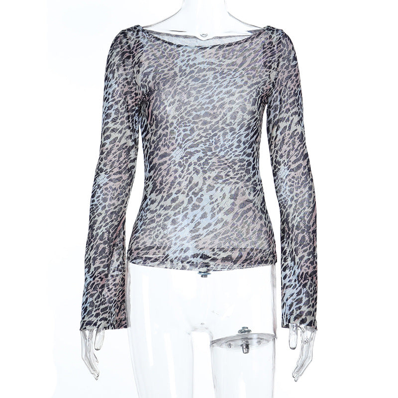 Damen Langarmshirt mit transparenten Tiermuster Echo Archiv