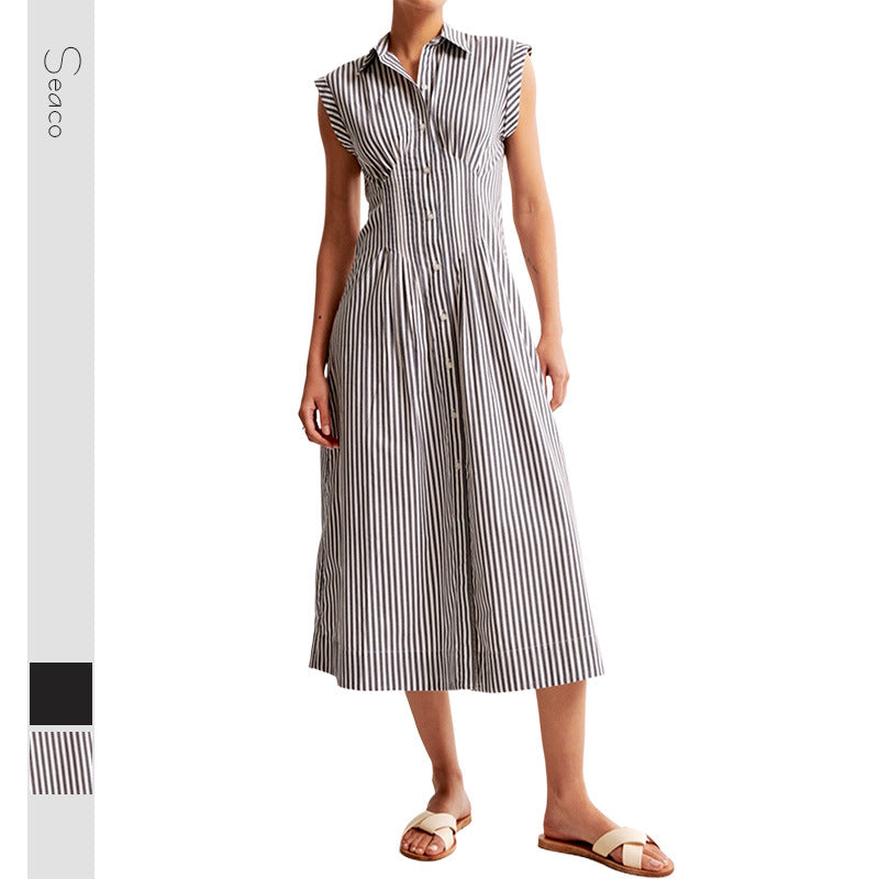 Damen Maxikleid mit Schulterklappen und klassischem Knopfverschluss Echo Archiv