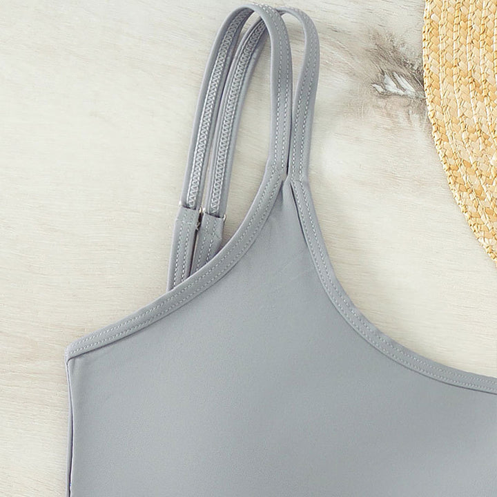 Damen asymmetrischer Cut-Out Einteiler Badeanzug Echo Archiv