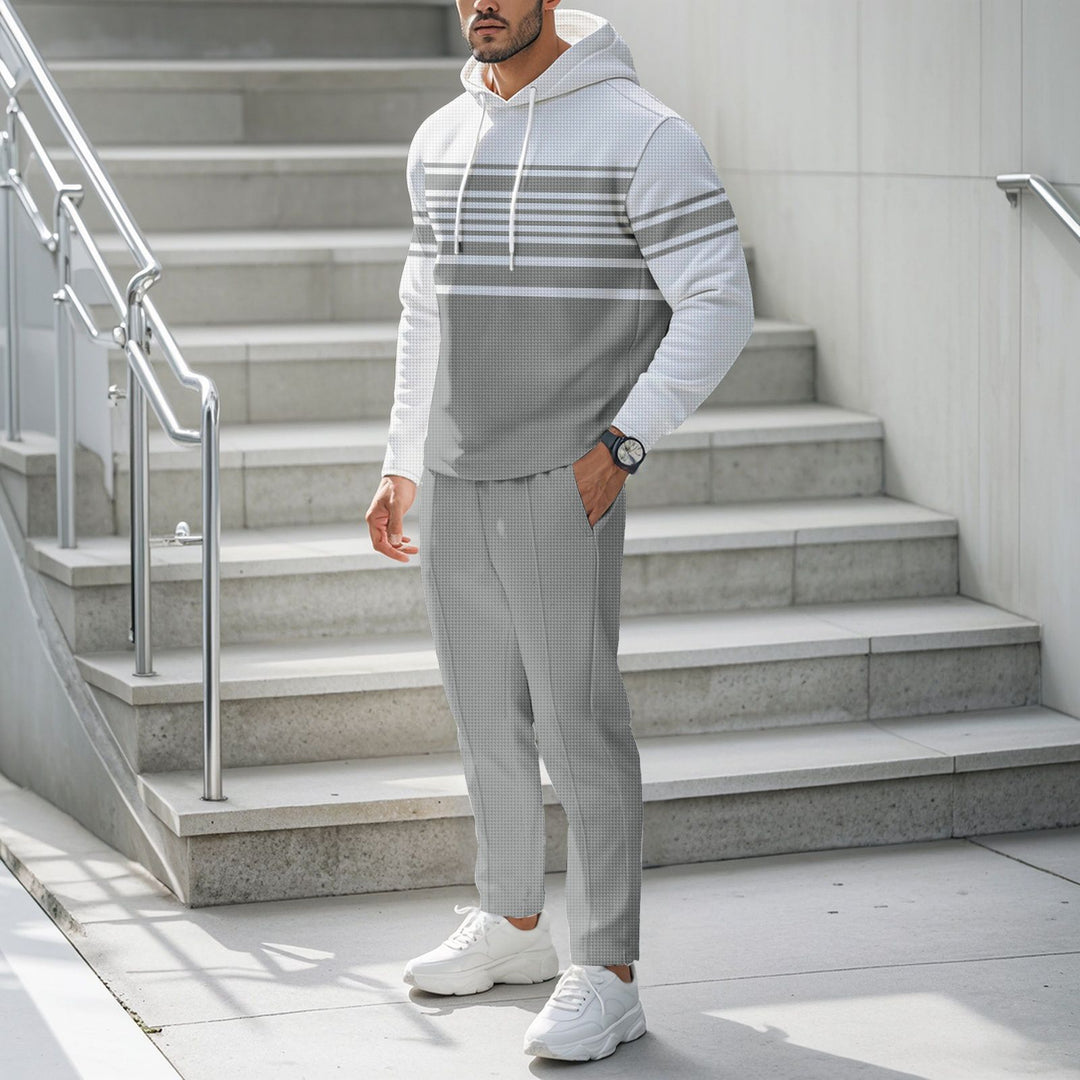 Herren Sportiver Hoodie mit strukturiertem Design und modischen Streifen Echoarchiv