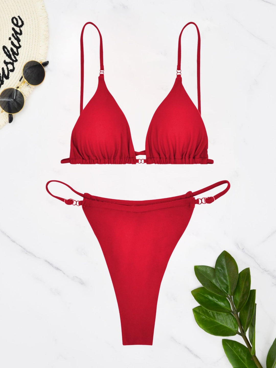 Damen Triangel-Bikini-Set mit verstellbaren Trägern und figurformender Passform Echo Archiv