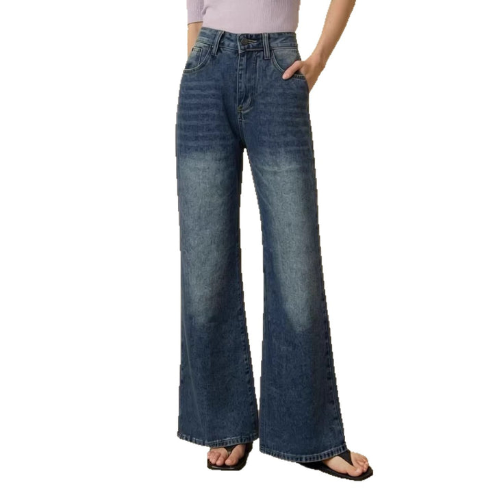 Damen weite High-Waist Jeans mit einzigartiger Textur Echo Archiv